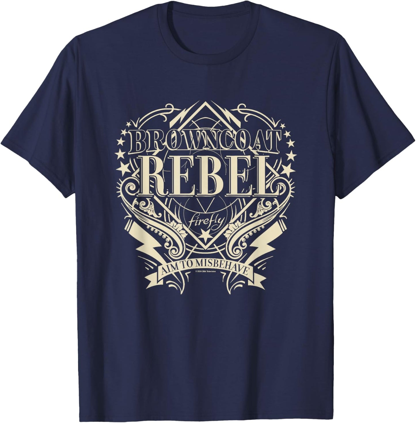 Firefly Browncoat Rebel Aim to Misbehave Big Chest Logo T-Shirt - T-Shirt | Navy