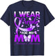 I Wear Purple for My Mom Alzheimer's Awareness Butterfly T-Shirt - T-Shirt | Navy