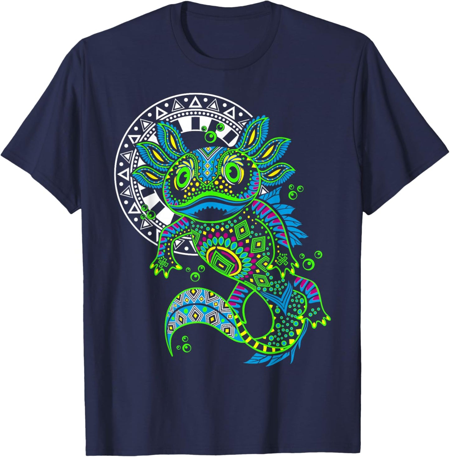 Axolotl Ajolote Huichol Azteca Mexico T-Shirt - T-Shirt | Navy