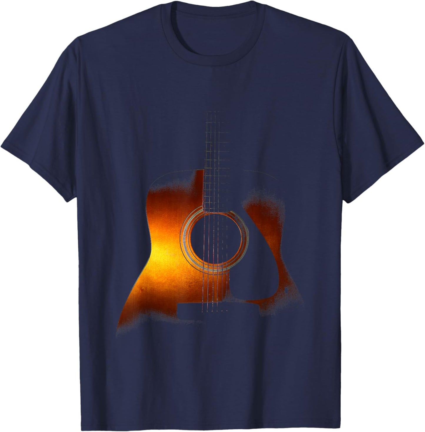Acoustic Guitar Player Shirt Cool Musician Music Artistic T-Shirt - T-Shirt | Navy