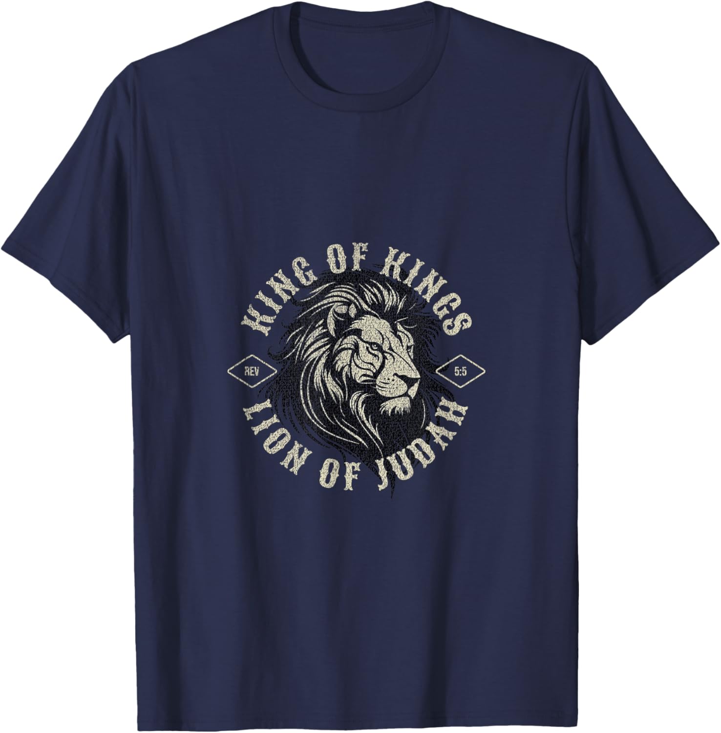 King of Kings Lion of Judah Jesus Christ T-Shirt - T-Shirt | Navy