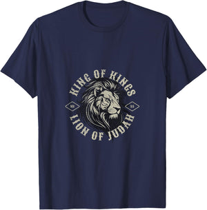 King of Kings Lion of Judah Jesus Christ T-Shirt - T-Shirt | Navy