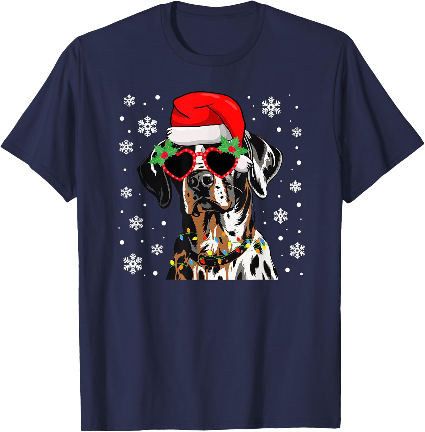 Catahoula Christmas Catahoula Leopard Dog Xmas Party T-Shirt - T-Shirt | Navy