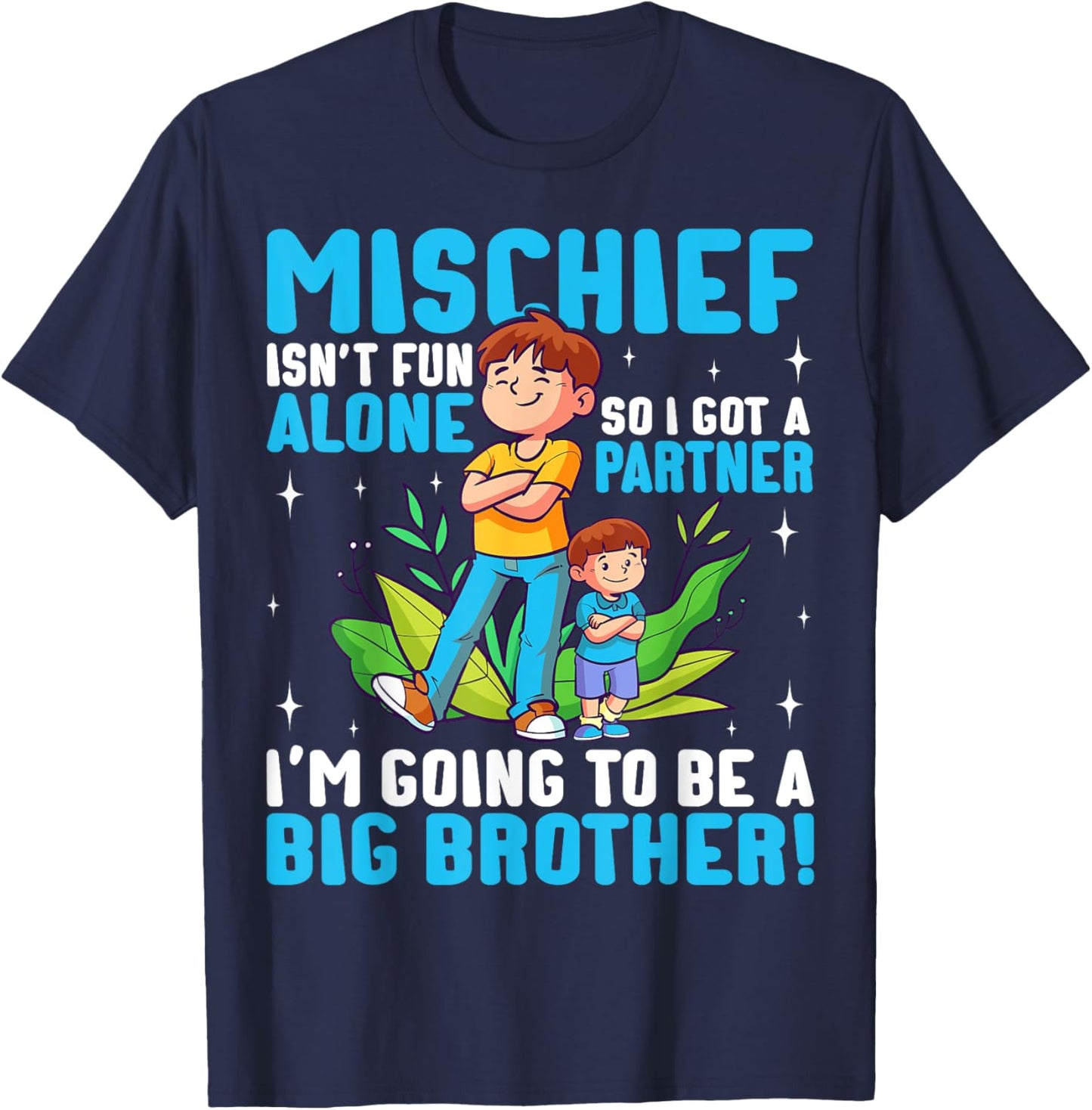 Big Brother Pregnancy Announcement and Baby Shower Design T-Shirt - T-Shirt | Navy