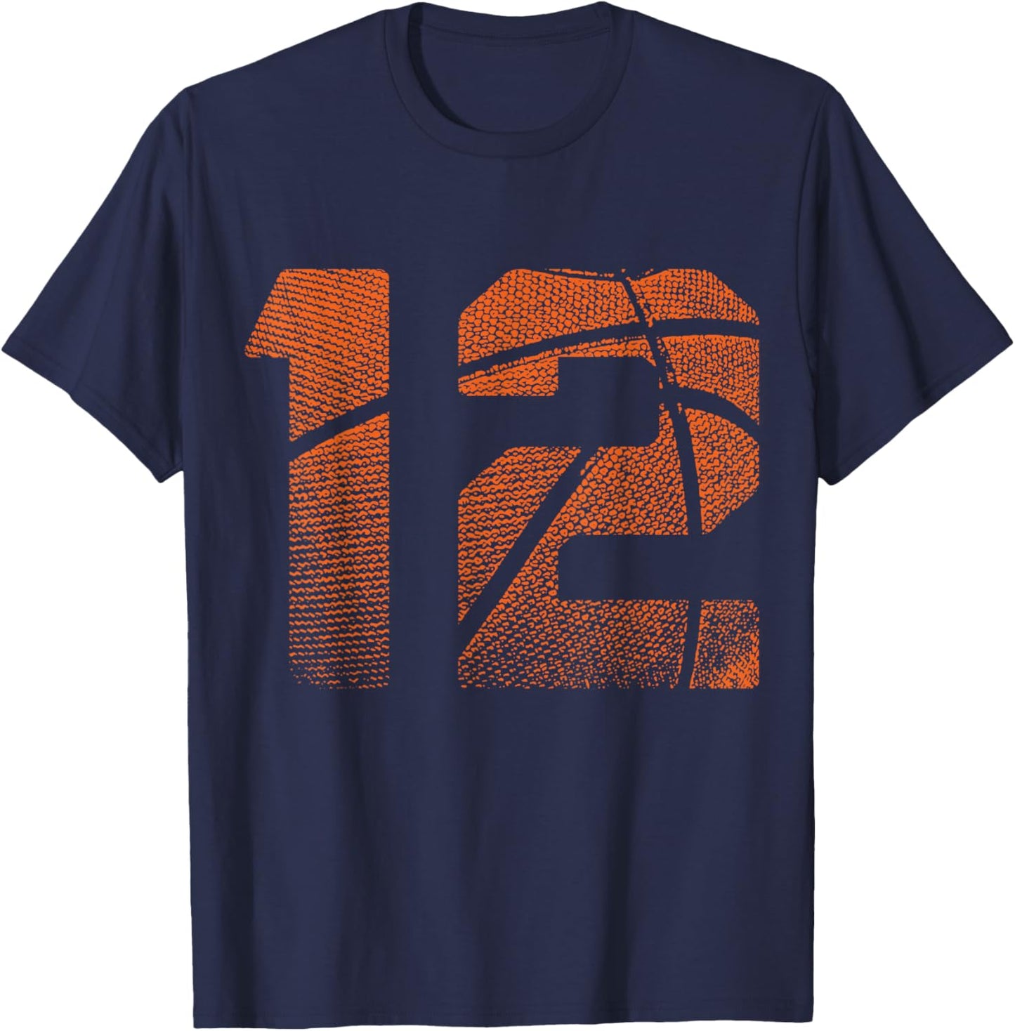 12th Birthday Boy Basketball Player Basketball 12 Years Old T-Shirt - T-Shirt | Navy