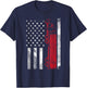 US American Flag Semi Truck Driver 18 Wheeler Trucker Gift Short Sleeve T-Shirt - T-Shirt | Navy