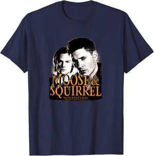 Supernatural Moose & Squirrel T-Shirt - T-Shirt | Navy