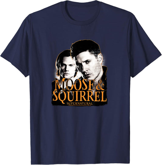 Supernatural Moose & Squirrel T-Shirt - T-Shirt | Navy