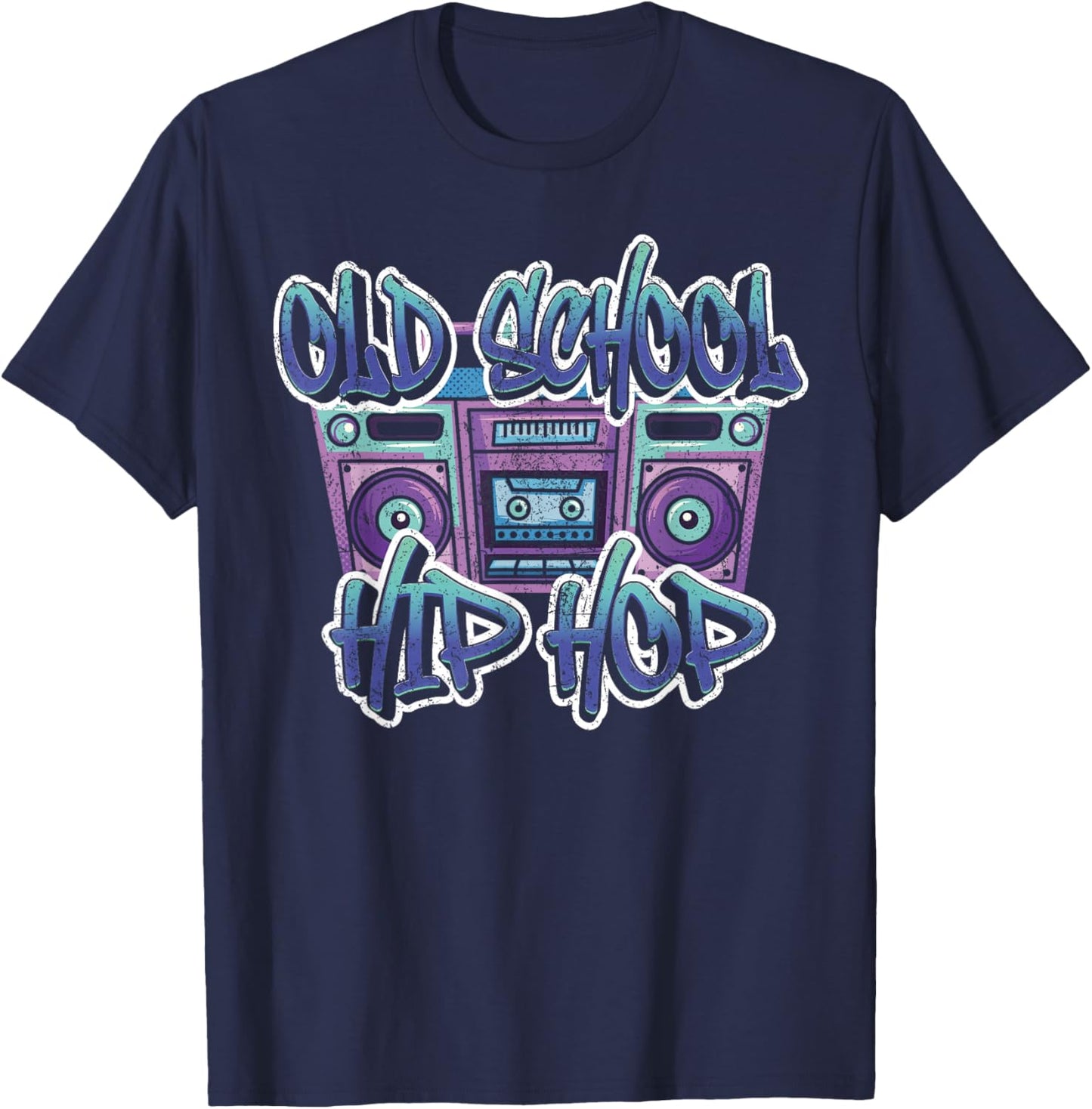 Retro Old School Hip Hop Graffiti Kassette 80er 90er Jahre T-Shirt - T-Shirt | Navy