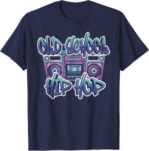 Retro Old School Hip Hop Graffiti Kassette 80er 90er Jahre T-Shirt - T-Shirt | Navy