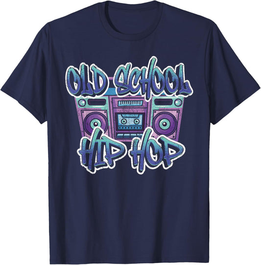 Retro Old School Hip Hop Graffiti Kassette 80er 90er Jahre T-Shirt - T-Shirt | Navy