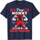 Proud Mommy of a Heart Warrior CHD Awareness red ribbon T-Shirt - T-Shirt | Navy