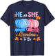 Halloween Pumpkin Gender Reveal He or She Grandma To Be T-Shirt - T-Shirt | Navy