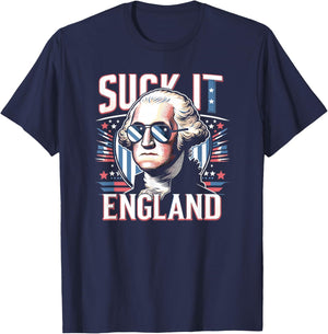 Suck It England Funny 4th of July George Washington America T-Shirt - T-Shirt | Navy