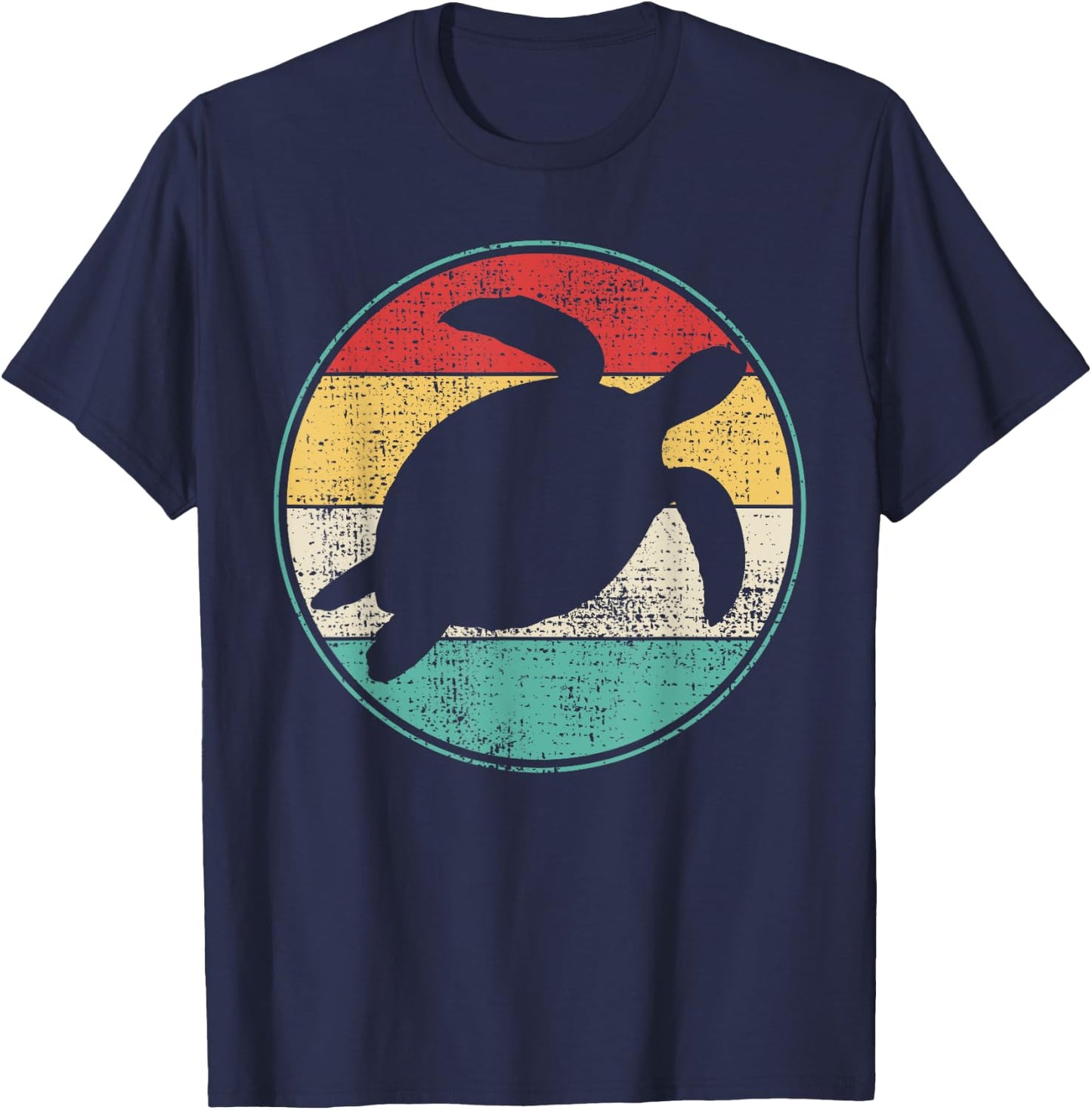 Vintage Retro Turtle Tortoise Waterturtle Marine Biologist T-Shirt - T-Shirt | Navy