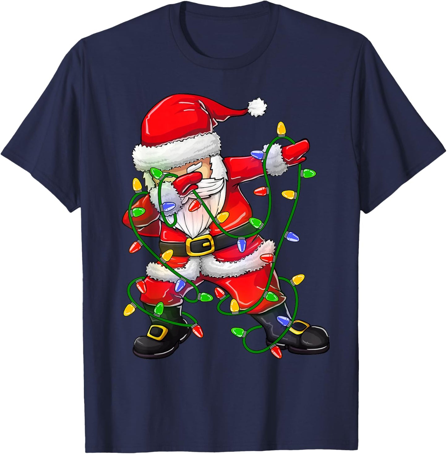 Dabbing Santa Funny Christmas Shirts Women 2024 Boys Girls T-Shirt - T-Shirt | Navy