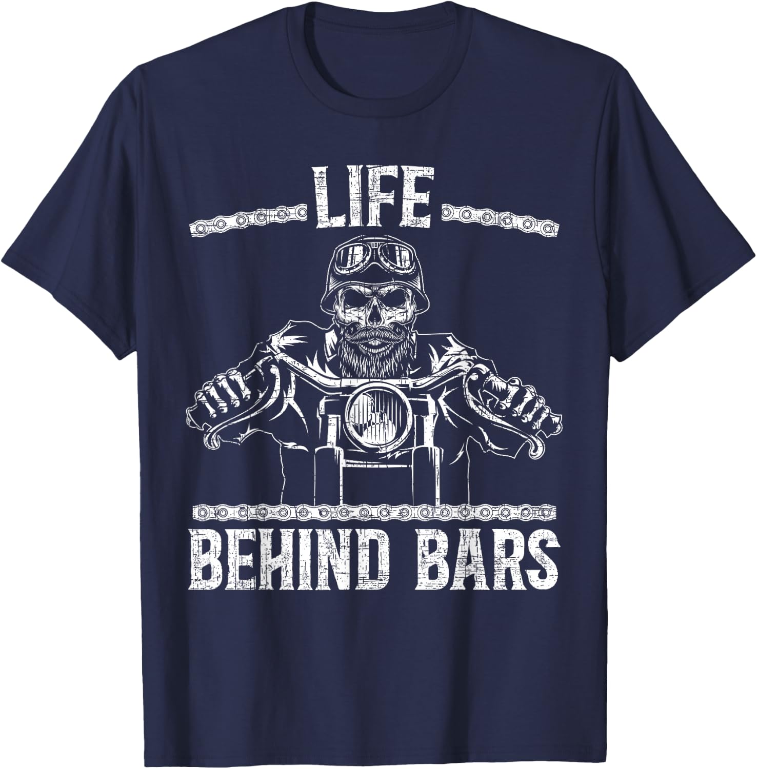 Life Behind Bars Biker Motorcycle T-Shirt - T-Shirt | Navy