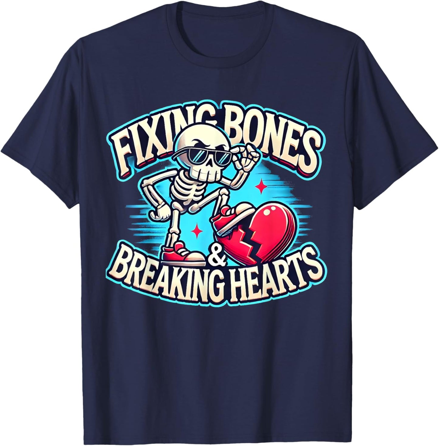 Fixing Bones and Breaking Hearts Orthopedic Crew Ortho Squad T-Shirt - T-Shirt | Navy