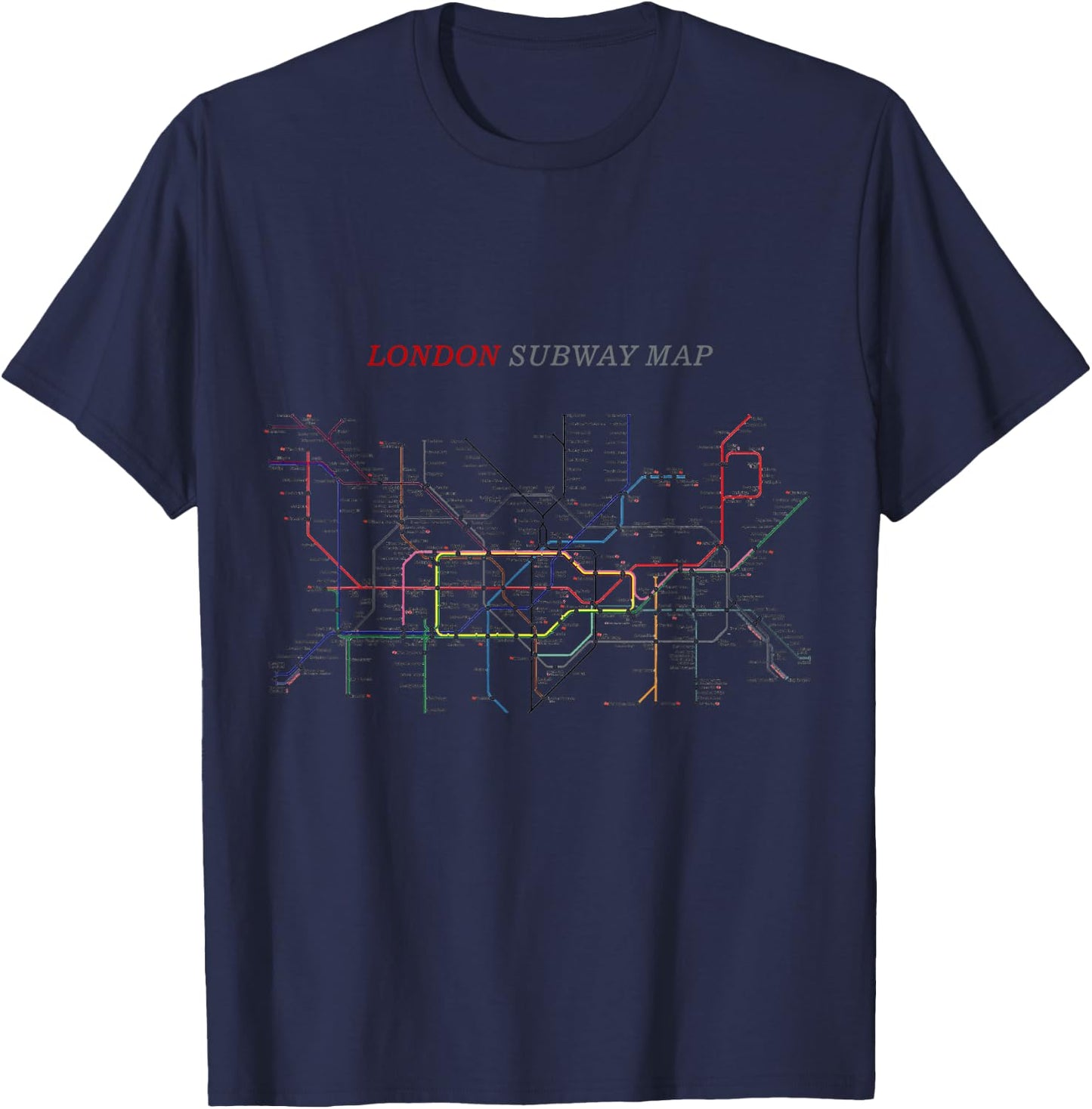 London Subway Map | Metro, Underground T-Shirt - T-Shirt | Navy
