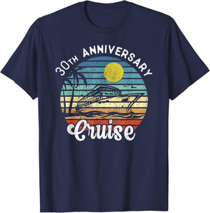 30th Wedding Anniversary Cruise Romantic Anniversaries T-Shirt - T-Shirt | Navy