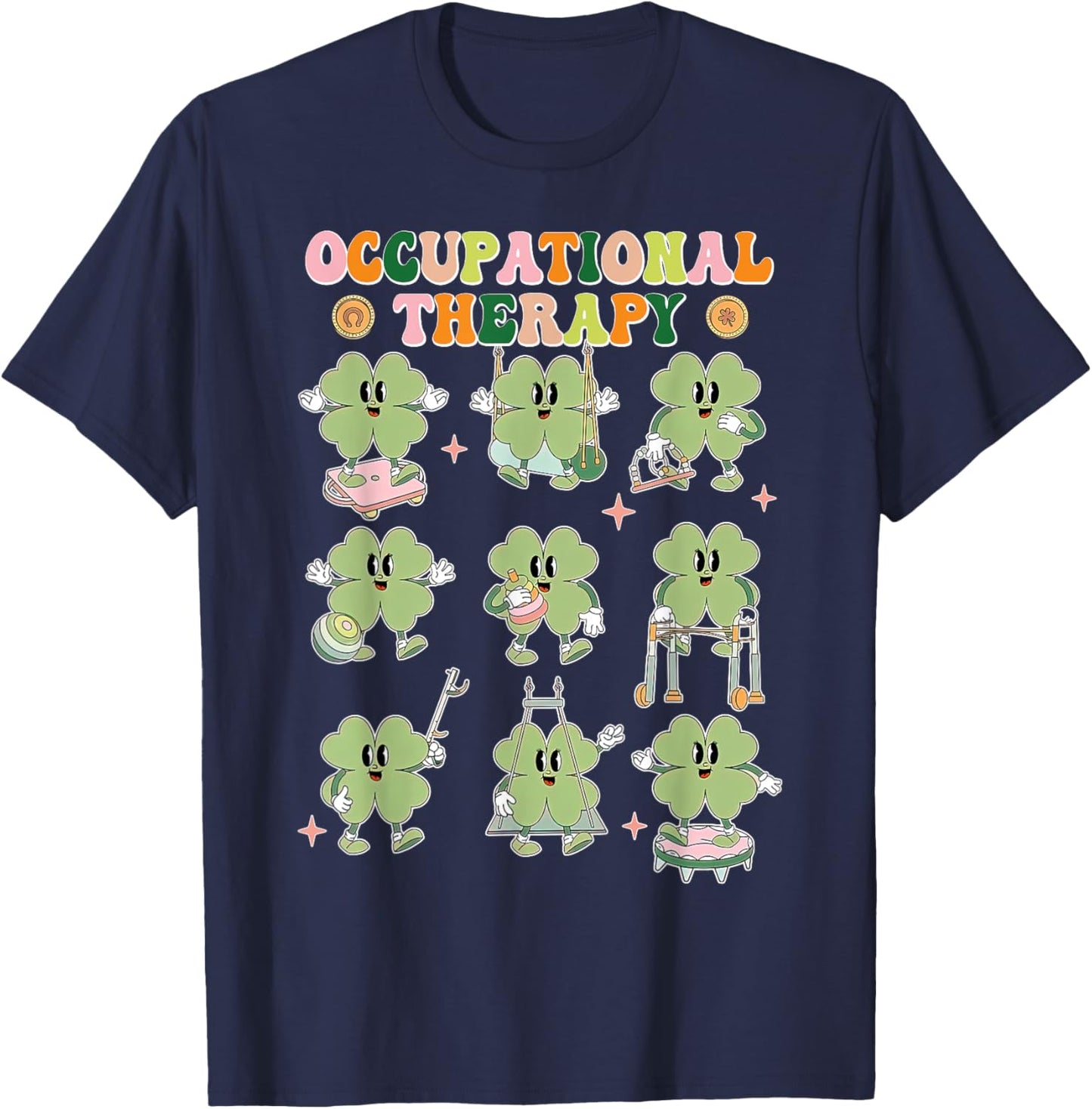 Shamrock Occupational Therapy St. Patrick's Day OT OTA COTA T-Shirt - T-Shirt | Navy