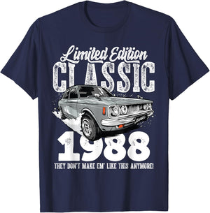 35th birthday Vintage Classic Car 1988 B-day 35 year old T-Shirt - T-Shirt | Navy