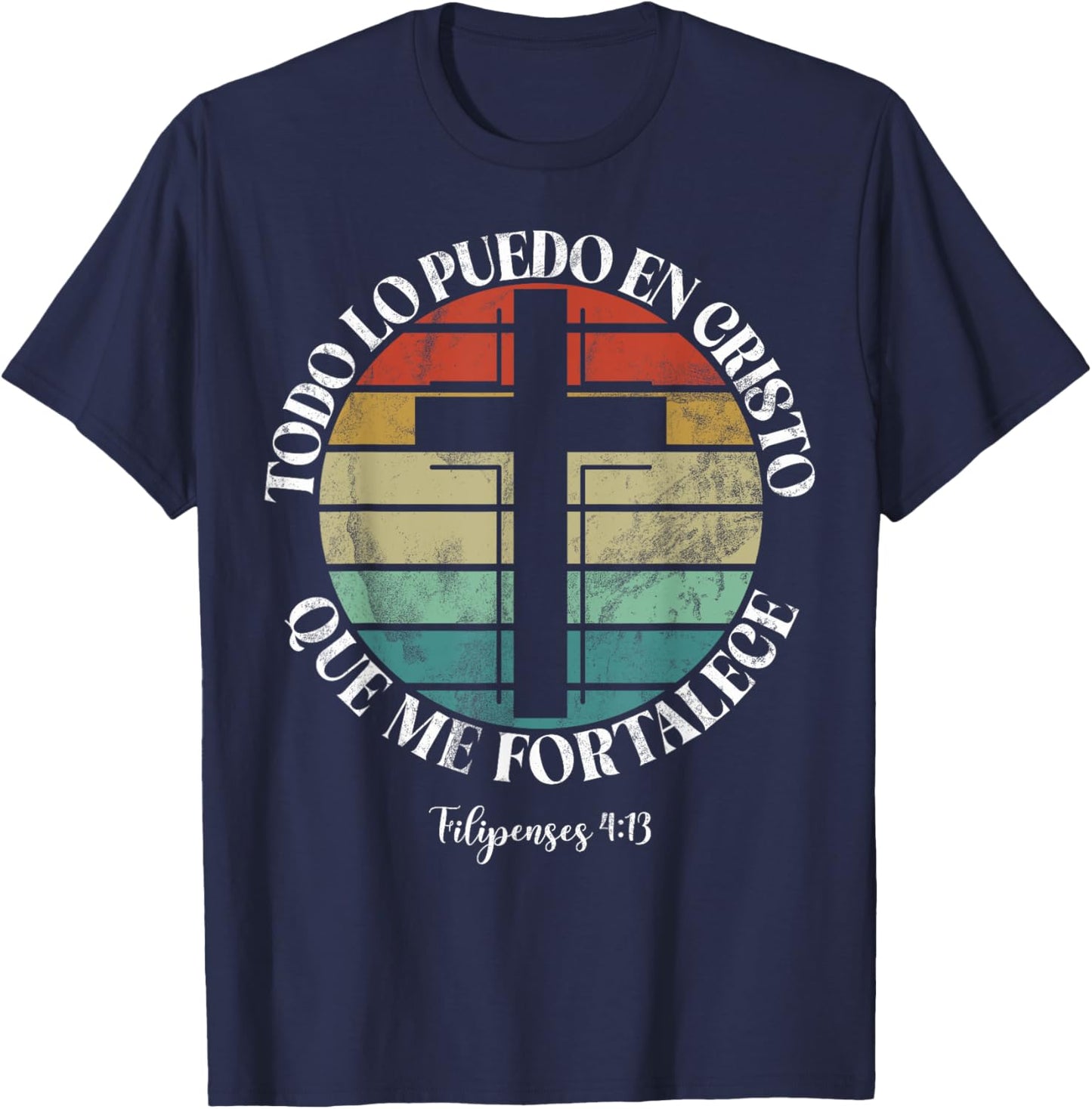 Christian Spanish Español Cristianos Religious Jesus God T-Shirt - T-Shirt | Navy