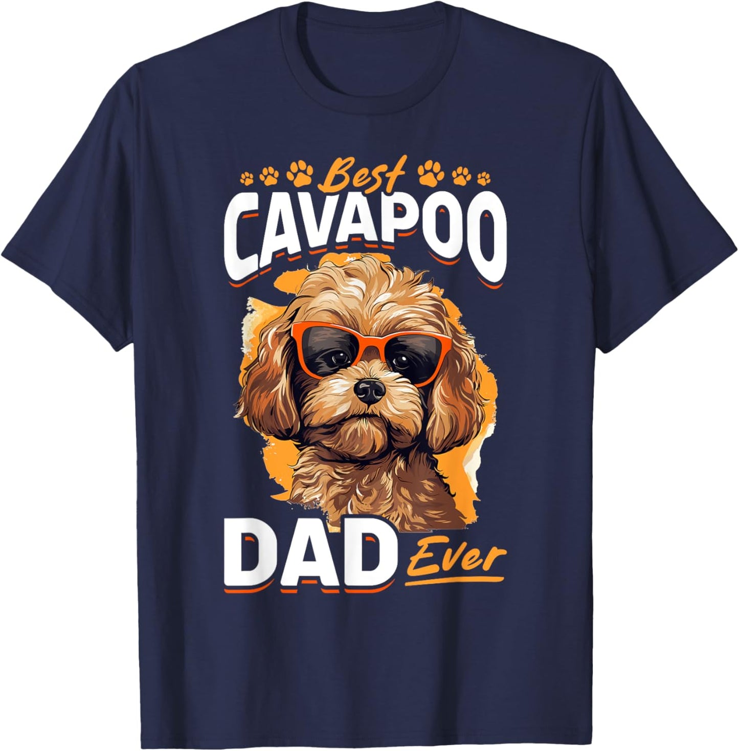 Cavapoo Dog Breed Pet Best Cavapoo Dad Ever Women Girls Kids T-Shirt - T-Shirt | Navy