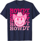 Pink Howdy Smile Face Rodeo Western Country Southern Cowgirl T-Shirt - T-Shirt | Navy