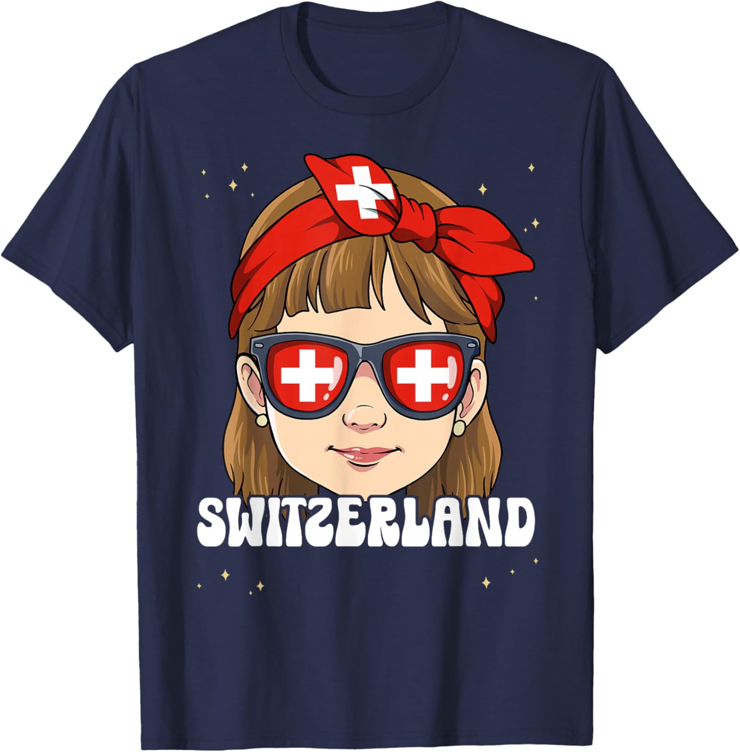 Swiss Girl Switzerland T-Shirt - T-Shirt | Navy