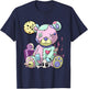 Kawaii Pink Pastel Goth Cute Creepy Teddy Bear Anime T-Shirt - T-Shirt | Navy