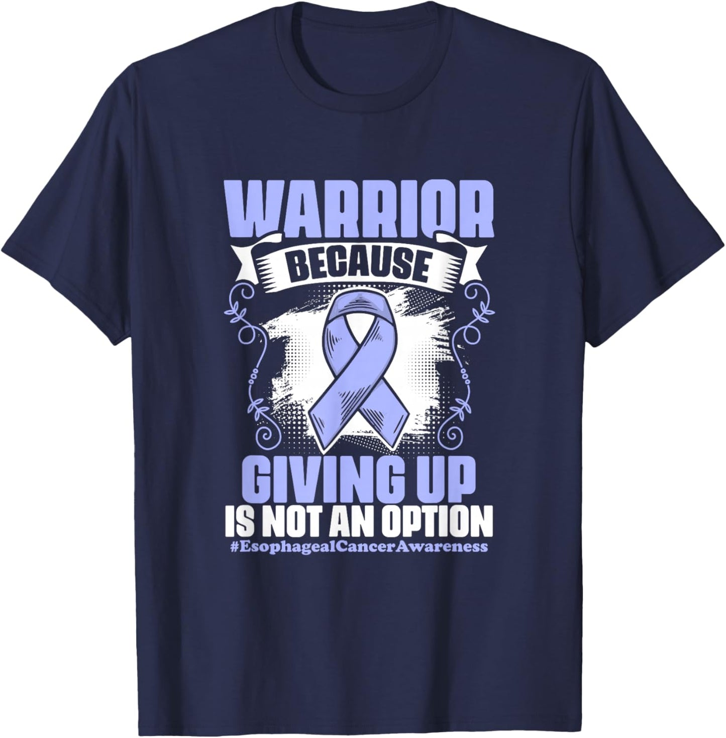 Esophagus Cancer Warrior Purple Esophageal Cancer Awareness T-Shirt - T-Shirt | Navy
