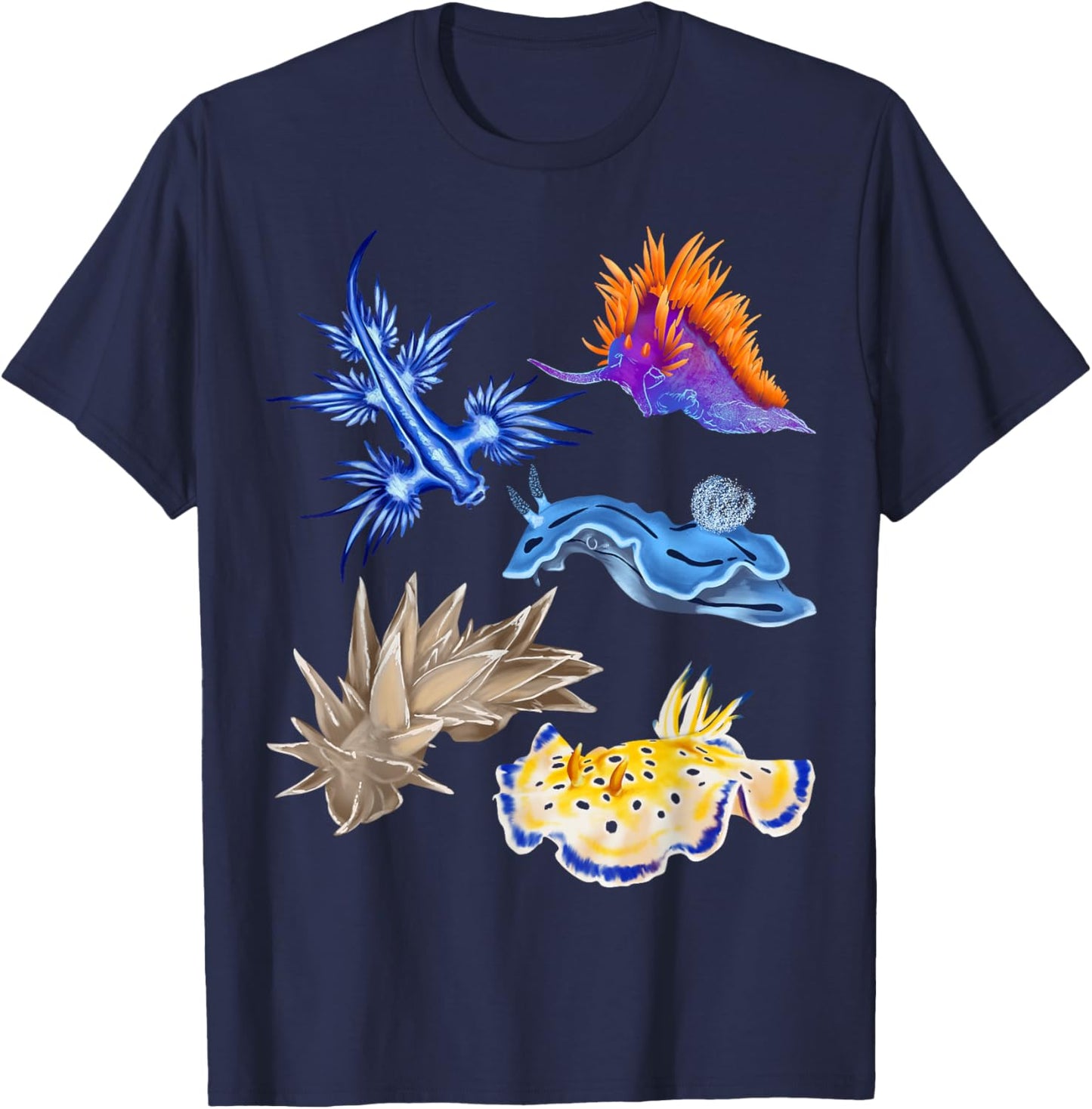 Nudibranch Oceanography Sea Slug Biologist Aquarists T-Shirt - T-Shirt | Navy