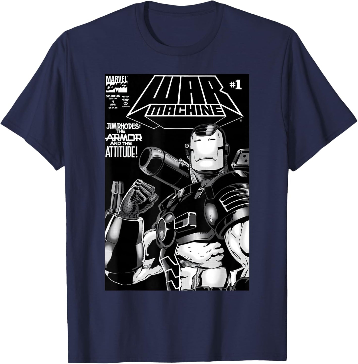 Marvel War Machine Number 1 Comic Cover T-Shirt - T-Shirt | Navy