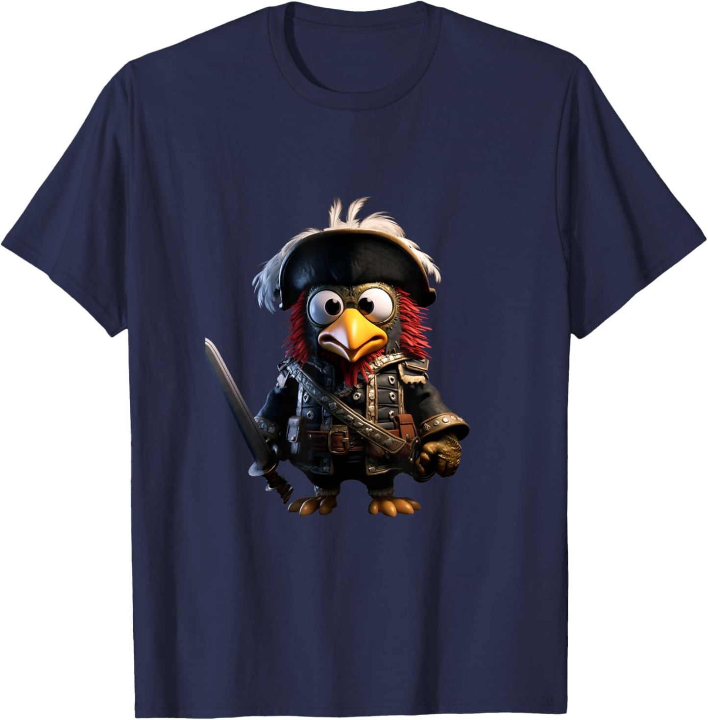 Pirate Chicken Buccaneer Pirate Costume Kids Boys T-Shirt - T-Shirt | Navy