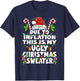 Funny Due to Inflation Ugly Christmas Sweaters Women T-Shirt - T-Shirt | Navy