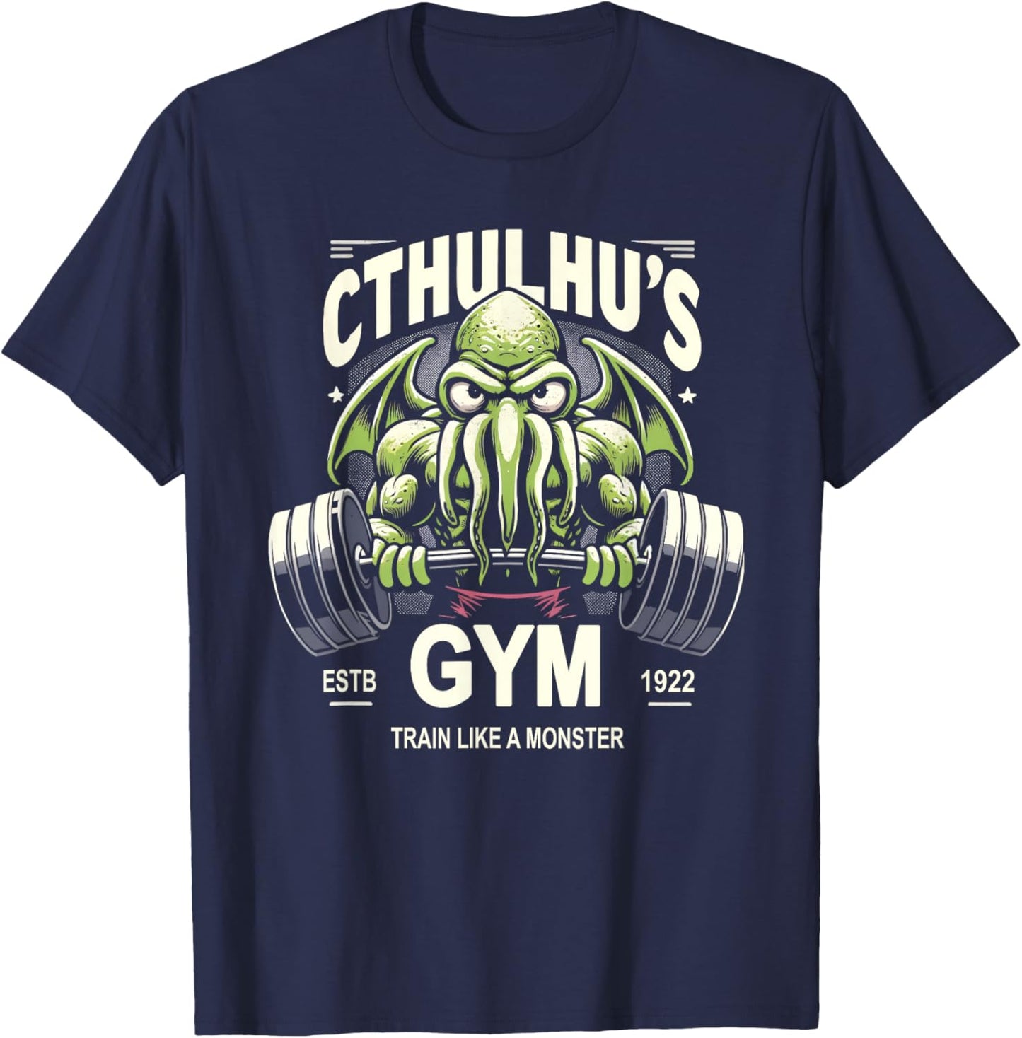 Cthulhu Gym Workout Shirt for Fitness Fans - Funny Cthulhu T-Shirt - T-Shirt | Navy