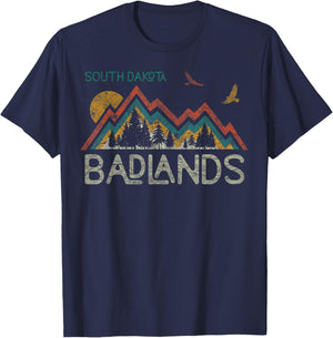 National Park Badlands South Dakota The Mount Rushmore State T-Shirt - T-Shirt | Navy