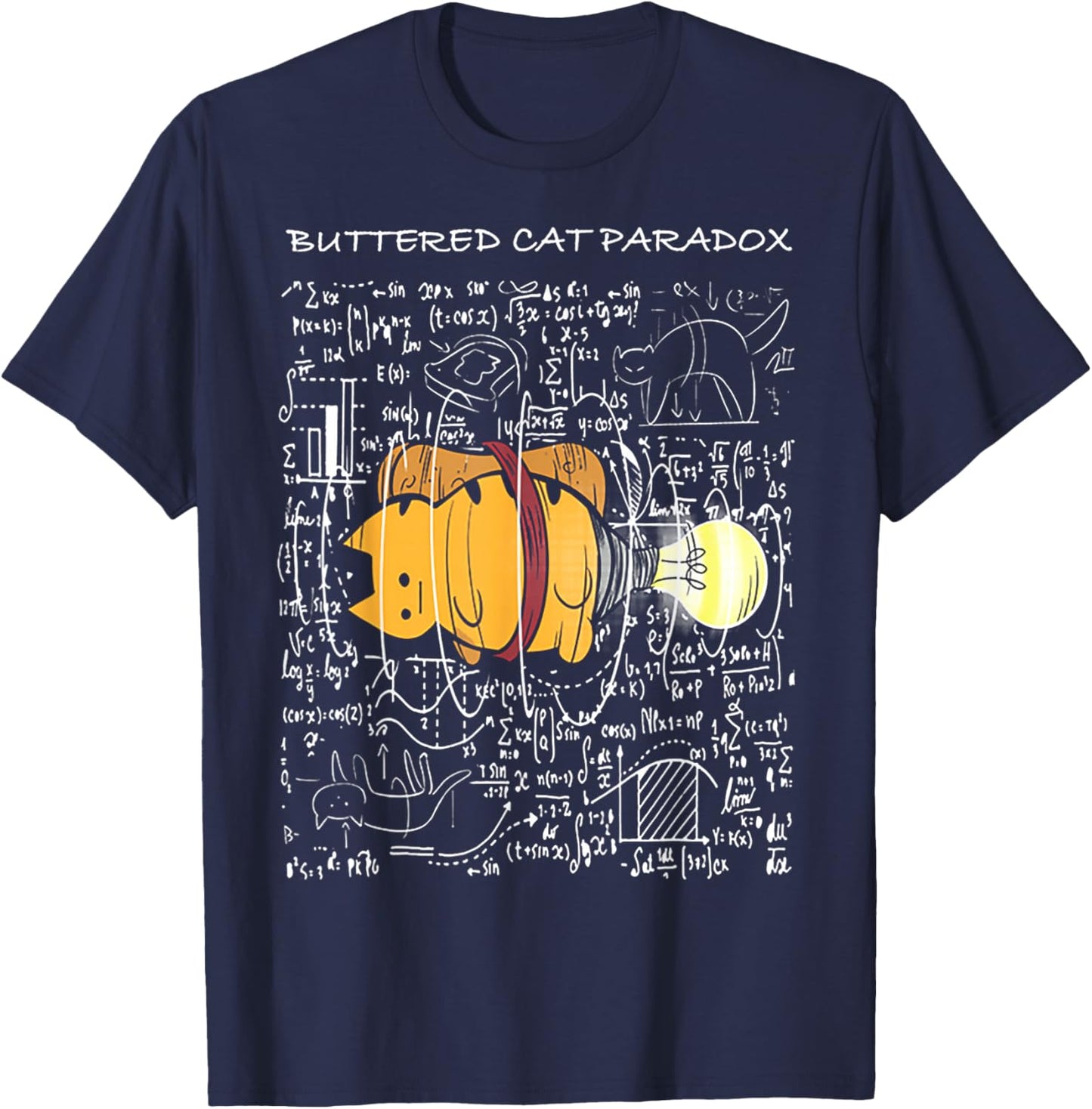 Buttered Cat Paradox Men Women T-Shirt - T-Shirt | Navy