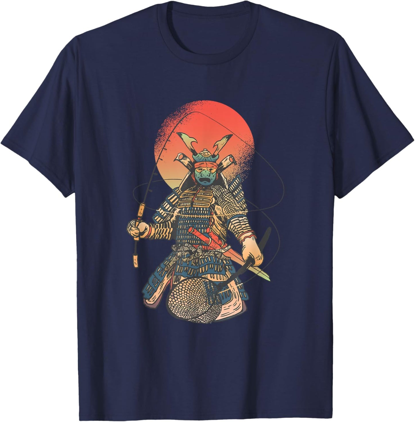 Vintage Samurai Angler and Fisher T-Shirt - T-Shirt | Navy