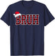 Bruh Funny Christmas Plaid Xmas Pajamas Teens Boys Kids T-Shirt - T-Shirt | Navy