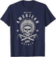 Native American Chief Skull with Axe and Feather Headpiece T-Shirt - T-Shirt | Navy