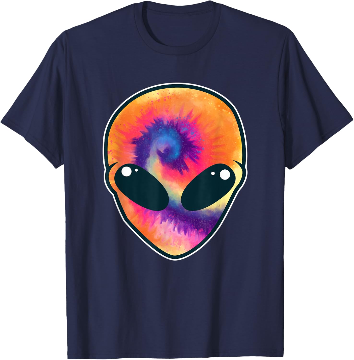 Funny Crazy Alien Head UFO Extraterrestrial Alien Lover T-Shirt - T-Shirt | Navy