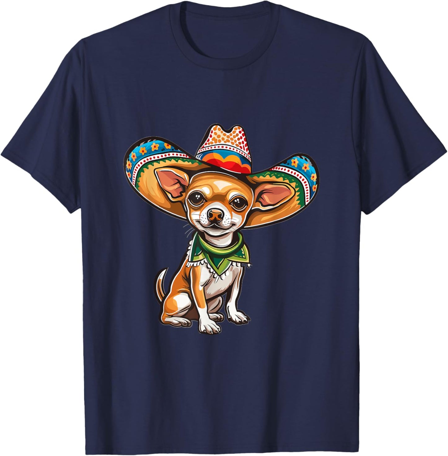 Funny Cinco de Mayo Chihuahua Graphic T-Shirt - T-Shirt | Navy