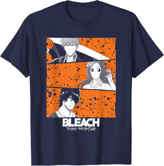 Bleach: Thousand Year Blood War Three Panel Characters Anime T-Shirt - T-Shirt | Navy