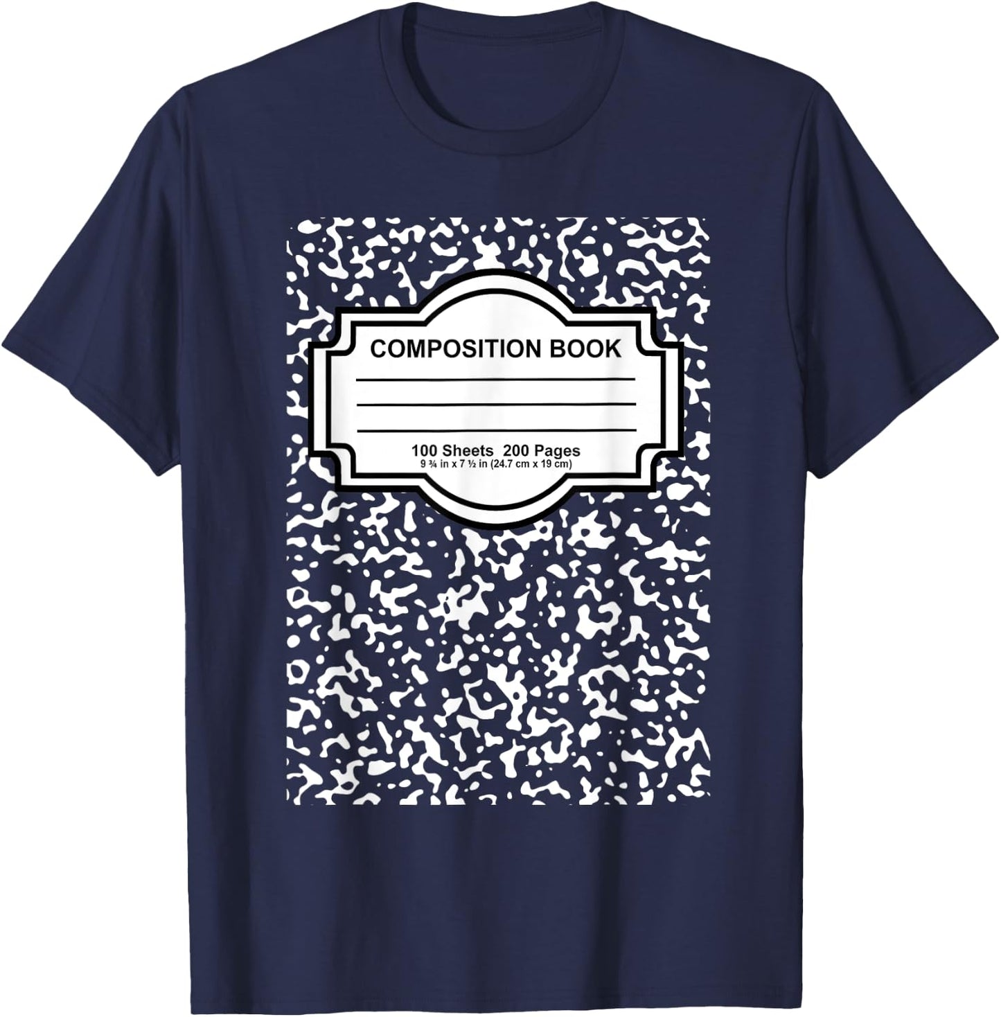 Composition Notebook Costume - Matching Group Halloween T-Shirt - T-Shirt | Navy