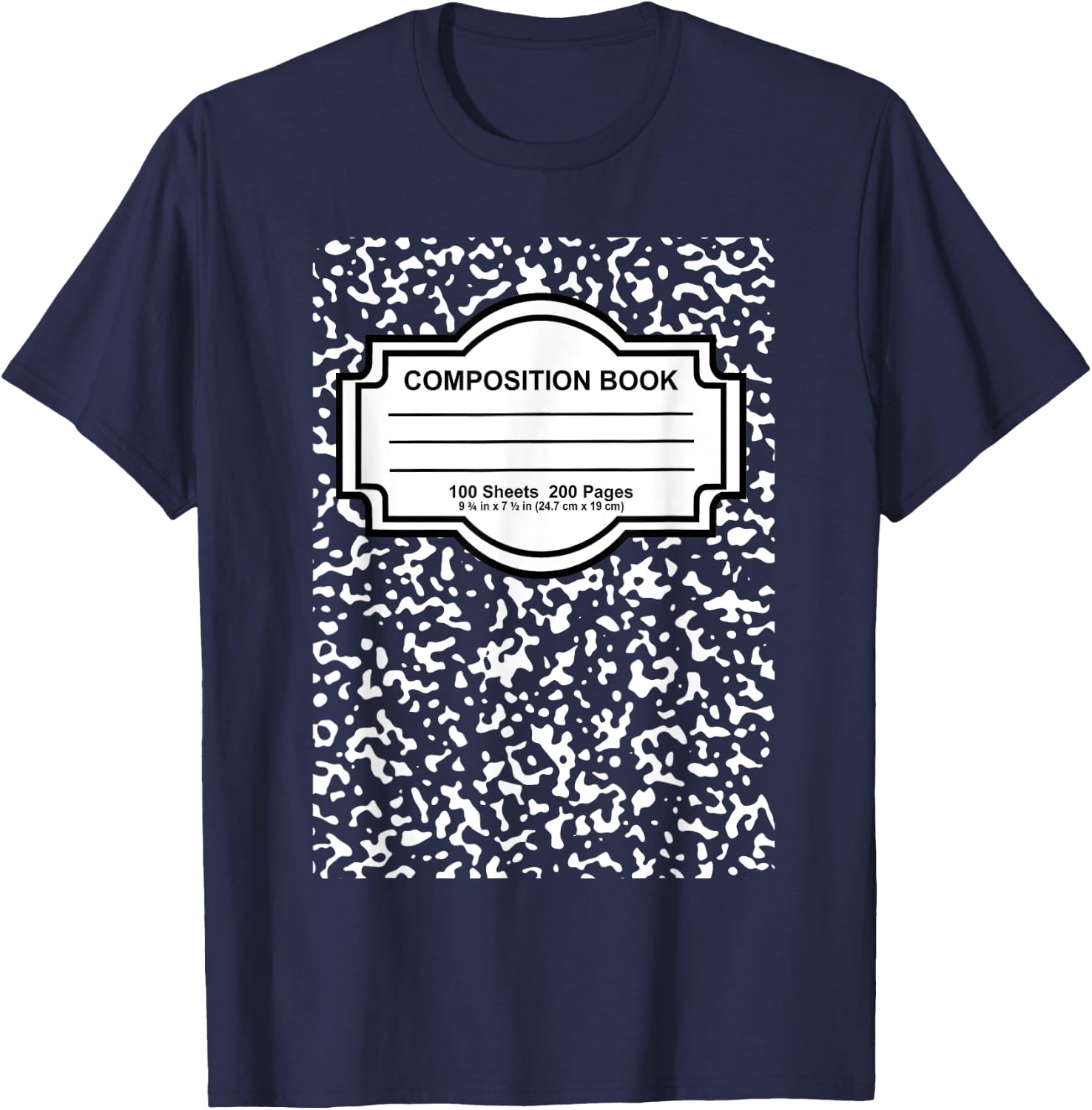 Composition Notebook Costume - Matching Group Halloween T-Shirt - T-Shirt | Navy