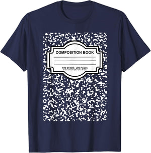 Composition Notebook Costume - Matching Group Halloween T-Shirt - T-Shirt | Navy