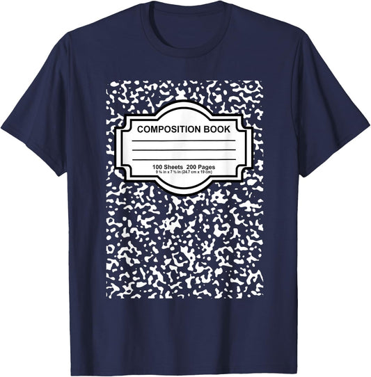 Composition Notebook Costume - Matching Group Halloween T-Shirt - T-Shirt | Navy