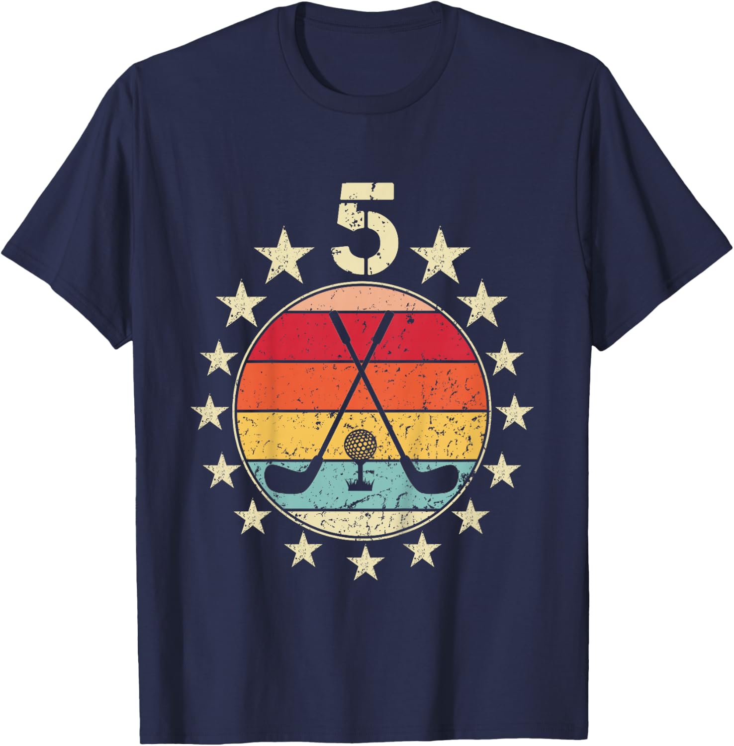 Kids Golf Birthday 5 Year Old Boy Girl Golf 5th Birthday T-Shirt - T-Shirt | Navy